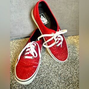 Red Glitter Vans